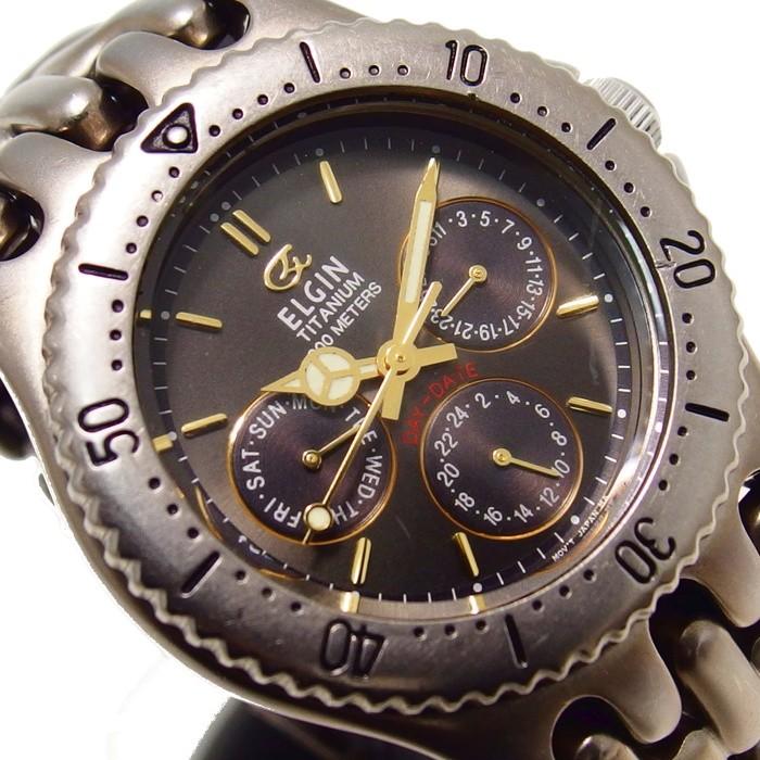 ELGIN（エルジン） FK-616-MA クロノグラフ 腕時計 チタン クオーツ