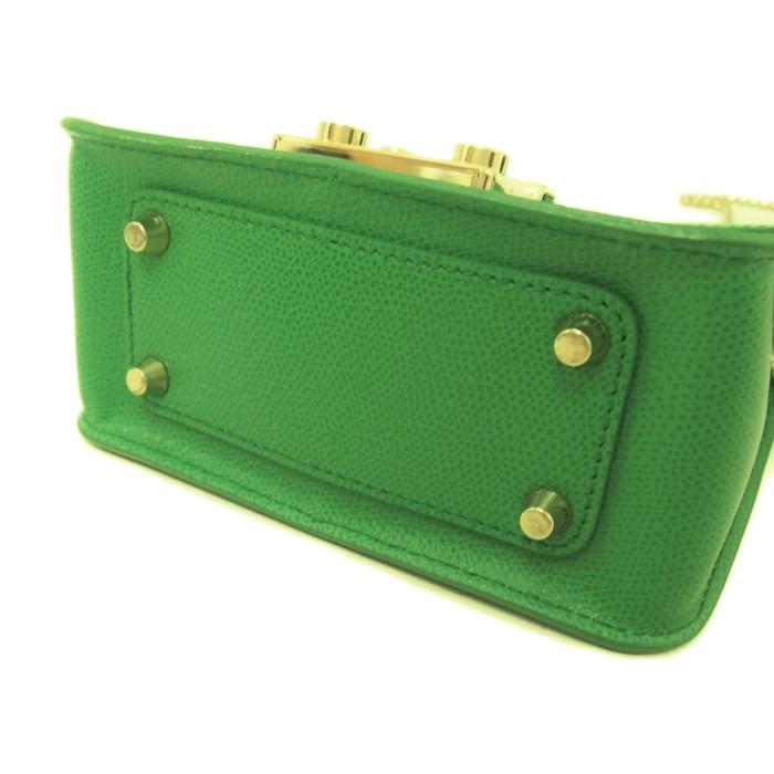 極美品✨フルラ メトロポリス ショルダーバッグ レザー チェーン グリーン FURLA（フルラ） メトロポリス チェーン ショルダーバッグ レザー