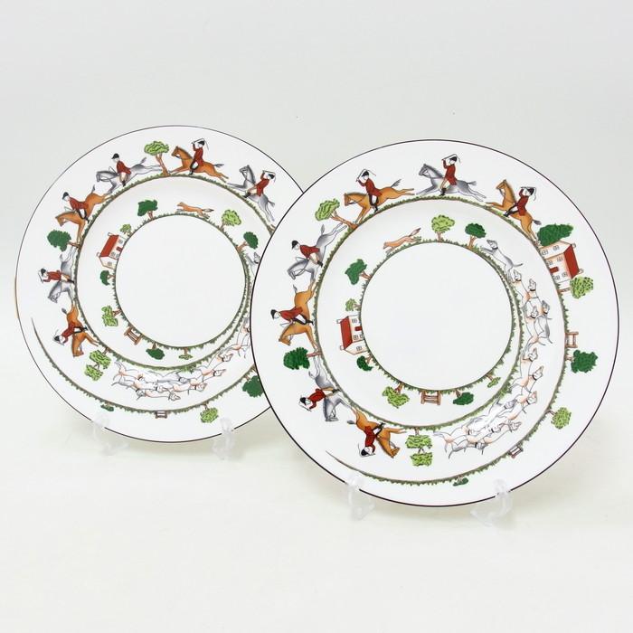 【希少/英国製】ウェッジウッド ハンティングシーン 27cmプレート 2枚セット Wedgwood/ウェッジウッド ハンティングシーン 27cm プレート2枚 食器