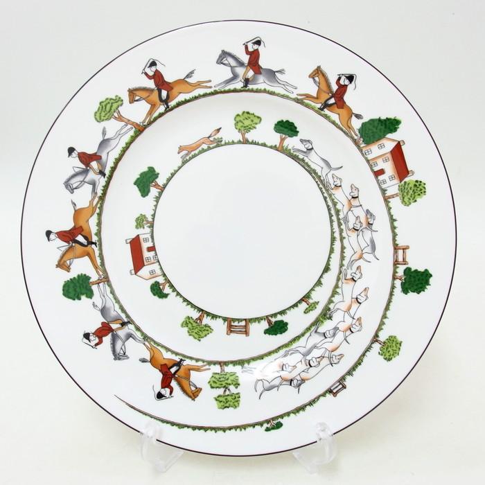 【希少/英国製】ウェッジウッド ハンティングシーン 27cmプレート 2枚セット Wedgwood/ウェッジウッド ハンティングシーン 27cm プレート2枚 食器