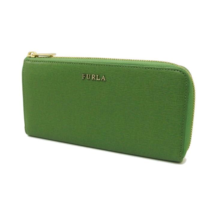 FURLA（フルラ） バビロン L字ファスナー 長財布 グリーン レディース