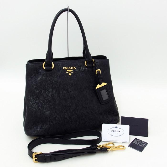 PRADA PRADA/プラダ 1BA058 2WAY ハンドバッグ レザー ブラック PRADA PRADA/プラダ 1BA058 2WAY ハンドバッグ レザー ブラック