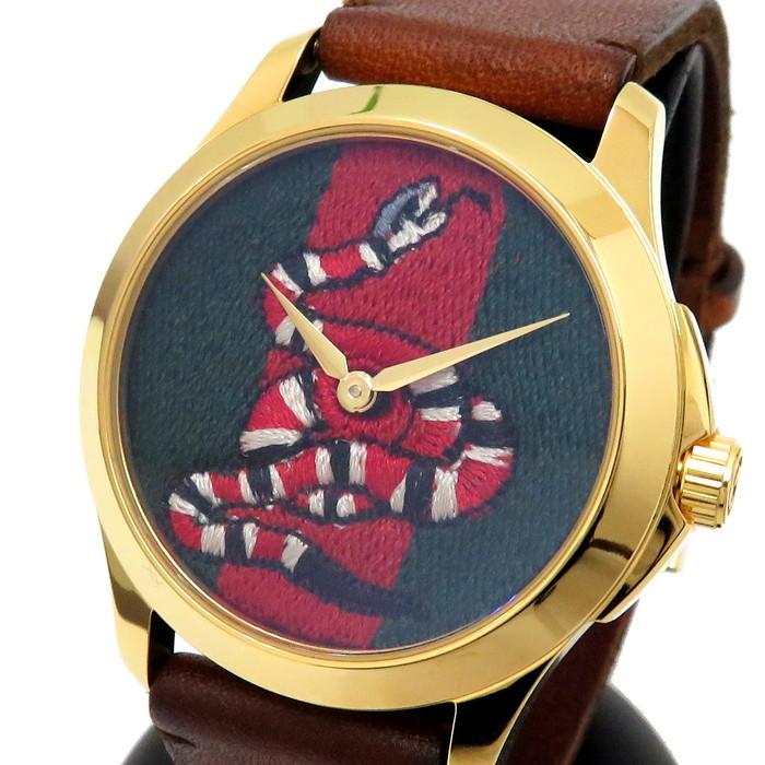 Gucci グッチ ル マルシェ デ メルヴェイユ 126 4 Ya Gタイムレス 腕時計 ステンレススチール レザー Gp クオーツ グリーン レッド文字盤 メンズ T 真子質店 ヤフーショッピング店 通販 Yahoo ショッピング