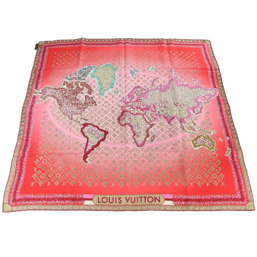 LOUIS VUITTON ルイヴィトン モノグラム マップ カレ 402336 スカーフ 