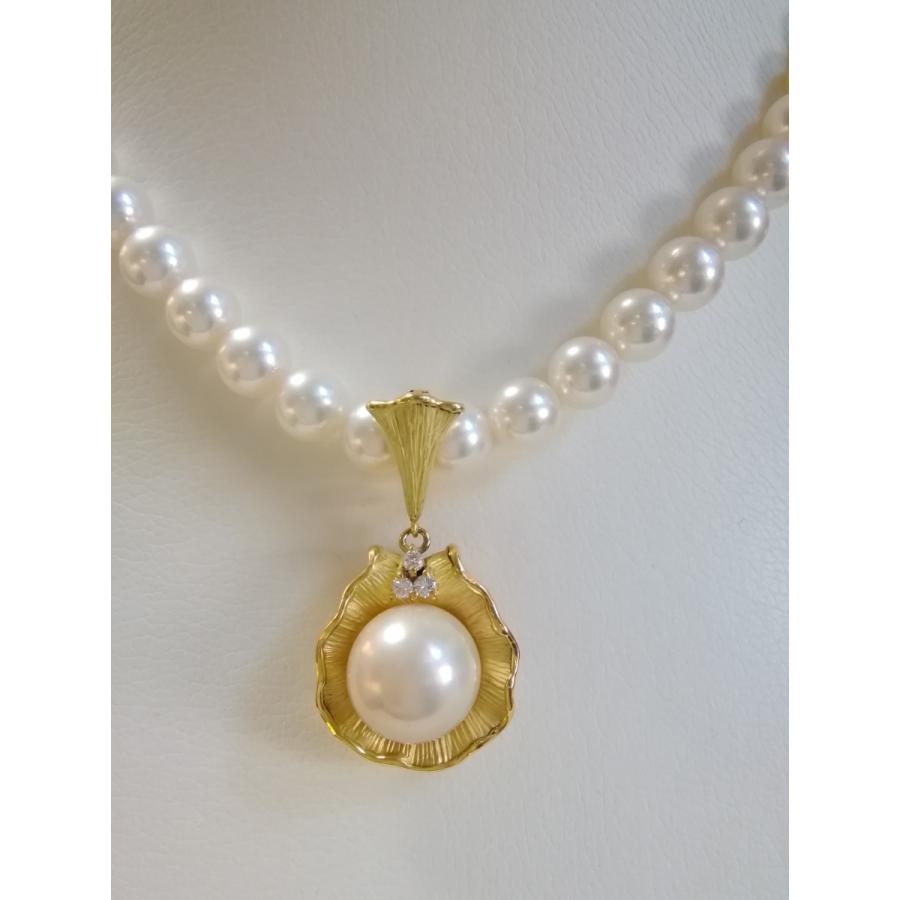 k18 南洋 真珠 パール ゴールド ネックレス ペンダント トップ 新品K18南洋ゴールデンパールネックレス