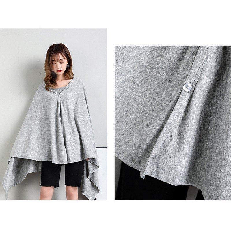 大勧め大勧め授乳ケープ 授乳マント カバー 前ボタン 前開き ベビー用品 ベビーグッズ お出かけ 外出グッズ 出先 シンプル 無地 単色 おしゃれ お世話グッズ 授乳ケープ、授乳カバー アビックス らくのびマルチケープ グレー フリー 799641