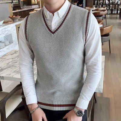 ニットベスト メンズ Vネック ベスト メンズベスト プルオーバー ノースリーブ セーター 細身 おしゃれ カジュアル 通学 通勤 秋物 冬物 新作 送料無料 予約受付中