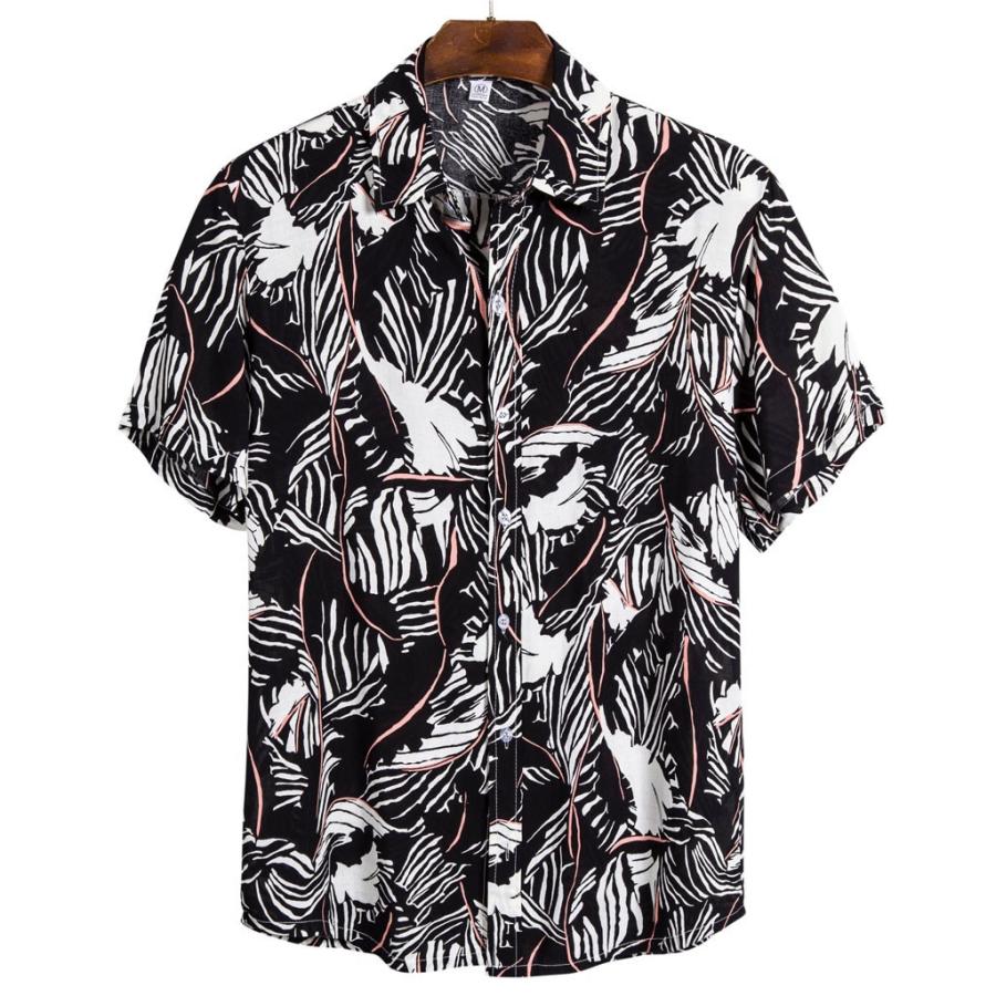 ハワイスタイルビーチシャツメンズカジュアルストリート夏ホリデー半袖男性のシャツレギュラーフィットブラウストップシュミーズオム D9sfuhq8zg ワイシャツ Valleymill Com