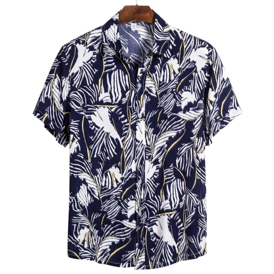 【★大感謝セール】 海外 Summer Men#039;s shirt Streetwear Hawaiian Short Sleeve Ethnic Printing Tops Casual Cotton Linen Loose Blouse Camisa aubry-avocat-blois.fr aubry-avocat-blois.fr