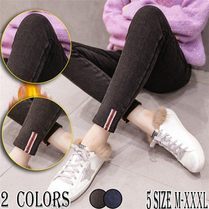 贈答品 マタニティウェア 裏起毛パンツ 冬 マタニティパンツ デニムパンツ ジーンズ ウェスト調節可能 スキニーパンツ 妊婦服 ファッション 長ズボン ストレッチ 美脚 妊婦 ズボン マタニティ 長ズボン Mサイズ