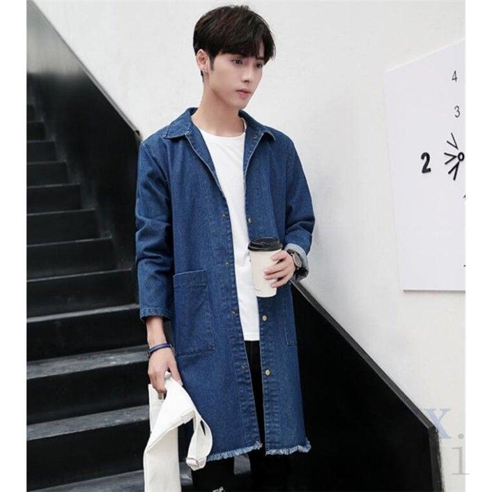 デニムコート メンズ ロング丈 最高 アウター 秋 ジャケット トレンチコート Pコート ピーコート