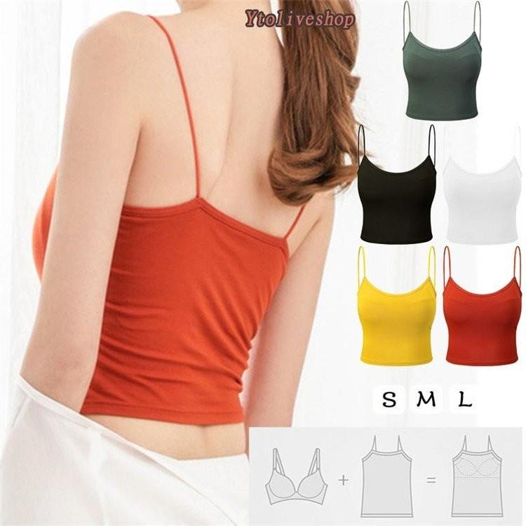 キャミソール カップ付き インナー ブラキャミ ちょい 盛り 重ね着 タンクトップ ブラトップ ショート丈 無地 レディース Makonoi Yto まのこい商店 通販 Yahoo ショッピング