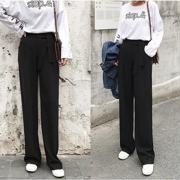 ワイドパンツ レディース ガウチョパンツ ロング丈 マキシ丈 パンツスーツ ワイド 体型カバー ウエストゴム 無地 黒パンツ 秋 冬 コーデ 着痩せ 30代 40代 Manokoi まのこい商店 通販 Yahoo ショッピング