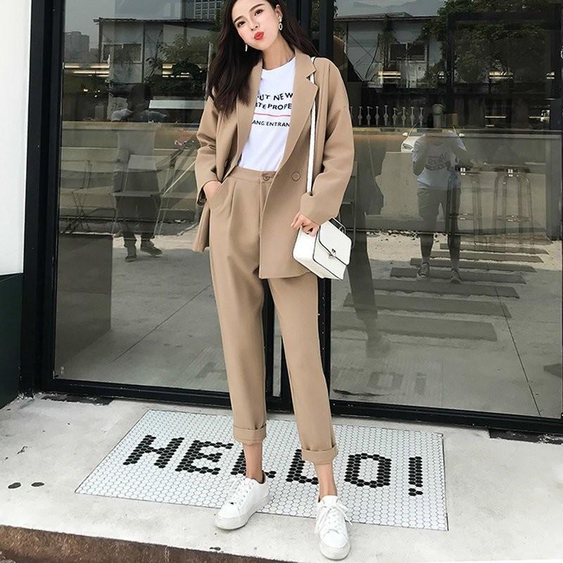 レディーススーツ フォーマル レディース ファッション ジャケット 可愛い ロングパンツ パンツスーツ 女性服 韓国風 スーツ ビジネス Ol 通 Manokoi Fs7348 まのこい商店 通販 Yahoo ショッピング