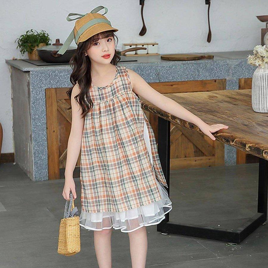 上品 ベビー服 シューズ 子供服 韓国子供服 女の子 ワンピース ノースリーブ おしゃれ か 子供服 韓国子供服 女の子 ワンピース ノースリーブ おしゃれ かわいい オレンジ グリーン チェック 夏 Aライン 大人っぽい レース ふんわり ゆったり Www Threeriversofs Com
