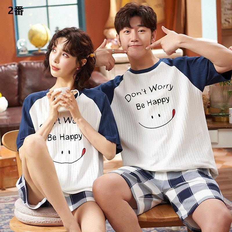 パジャマ 夏 可愛い ルームウェア 半袖 ペアルック お揃い レディース メンズ カップル 上下セット ペアパジャマ 綿 コットン 大きいサイズ Udcvzd7t5b ファッション Editorialdismes Com