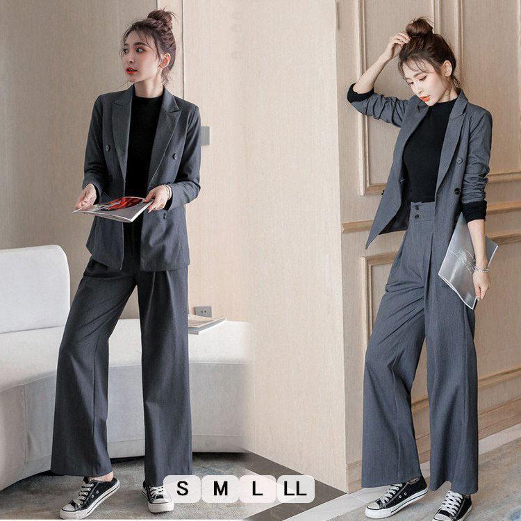 スーツ レディース パンツ 洗える ワイドパンツ パンツスーツ ビジネス 春 夏 秋 冬 制服入園式 入学式 卒業式 通勤 Ol 発表会 グレー S M L Ll Zytz44 まのこい商店 通販 Yahoo ショッピング