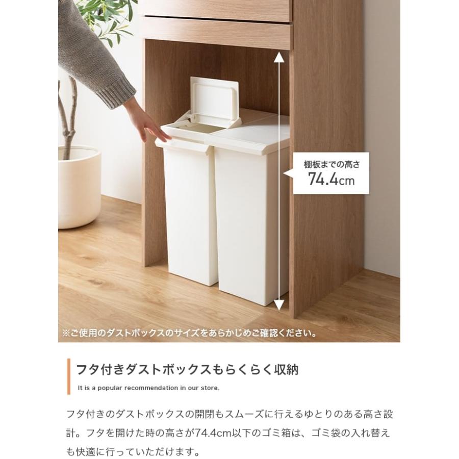 ゴミ箱収納付きレンジボード レンジ台 ゴミ箱上ラック レンジボード 