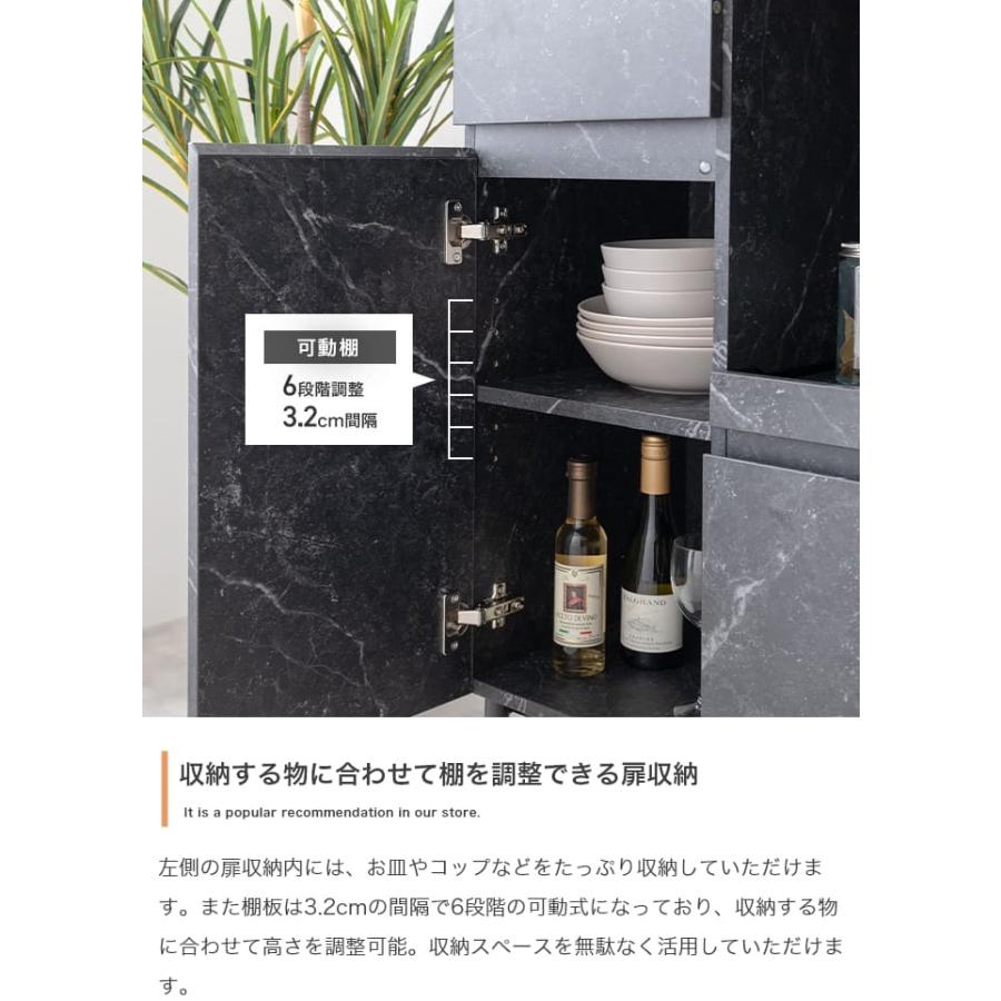 黒いマーブル模様のレンジボード マーブル柄レンジボード レンジ台 レンジボード キッチン収納