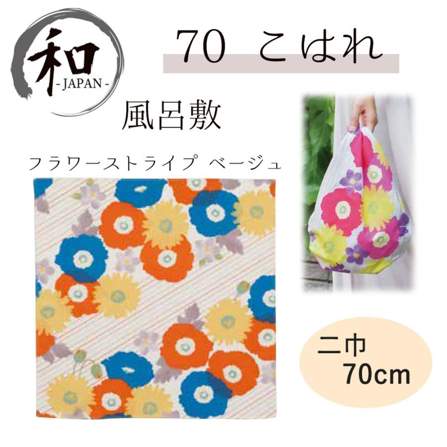 風呂敷 ７０ｃｍ 大判風呂敷 ふろしき 二巾 お弁当 プレゼント おしゃれ 花柄 ベージュ 送料無料 メール便３ポイント U アンココン Uncocon 通販 Yahoo ショッピング