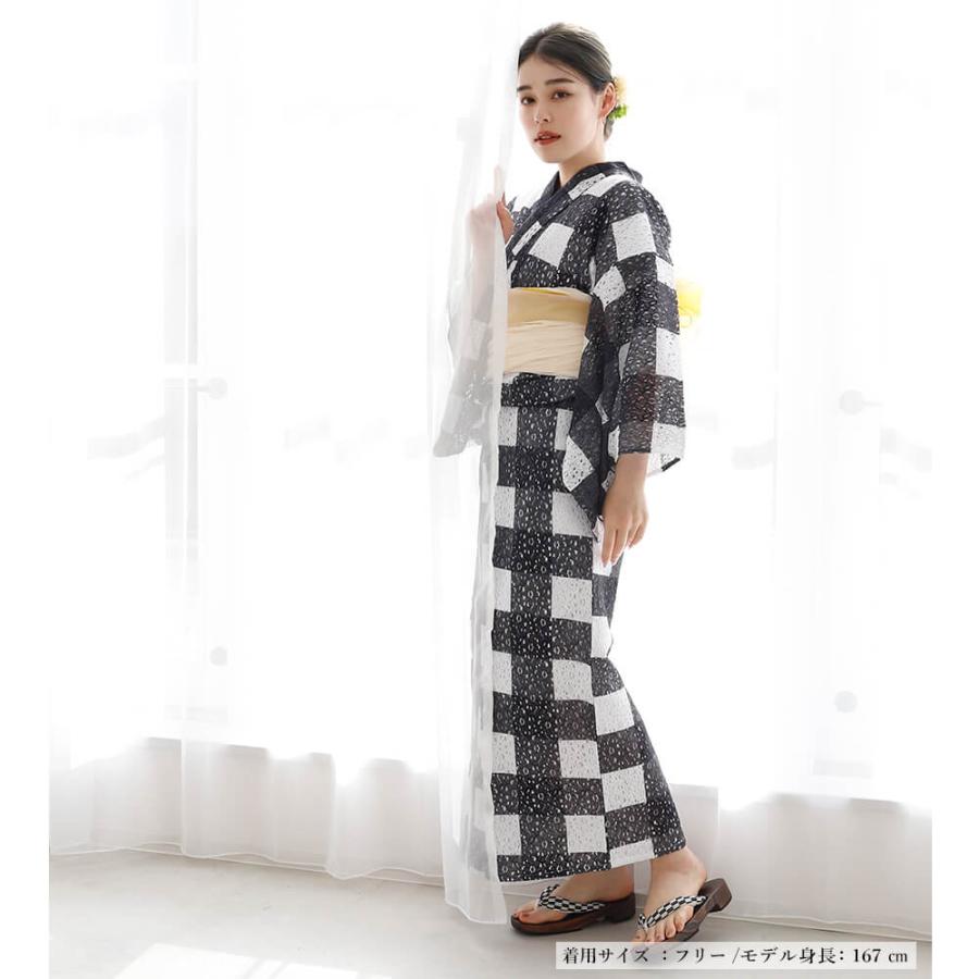 超美品　綿　浴衣 着物　夏物　162㎝　変わり織　本染浴衣　グレー　白　トール 楽天市場】浴衣 セット レトロ 高級変わり織り綿麻浴衣3点セット