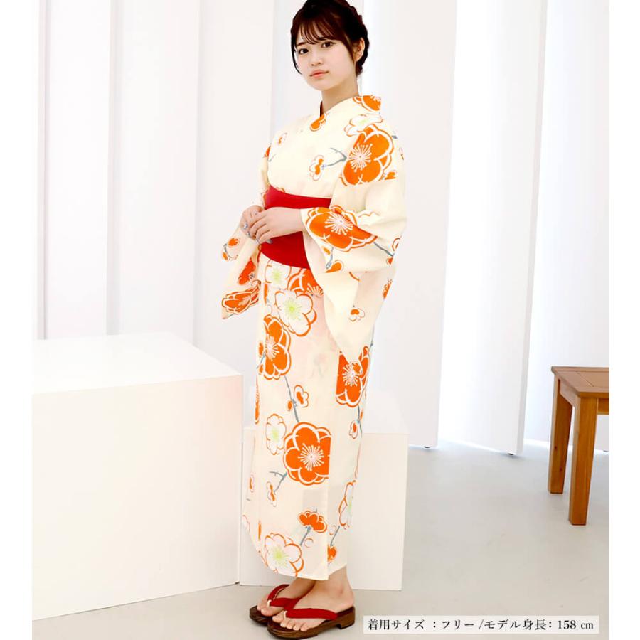 もこ　新品未使用　浴衣　レディース KIMONOMACHI 浴衣 レディース 大人可愛い 女性浴衣単品「檸檬・八重椿