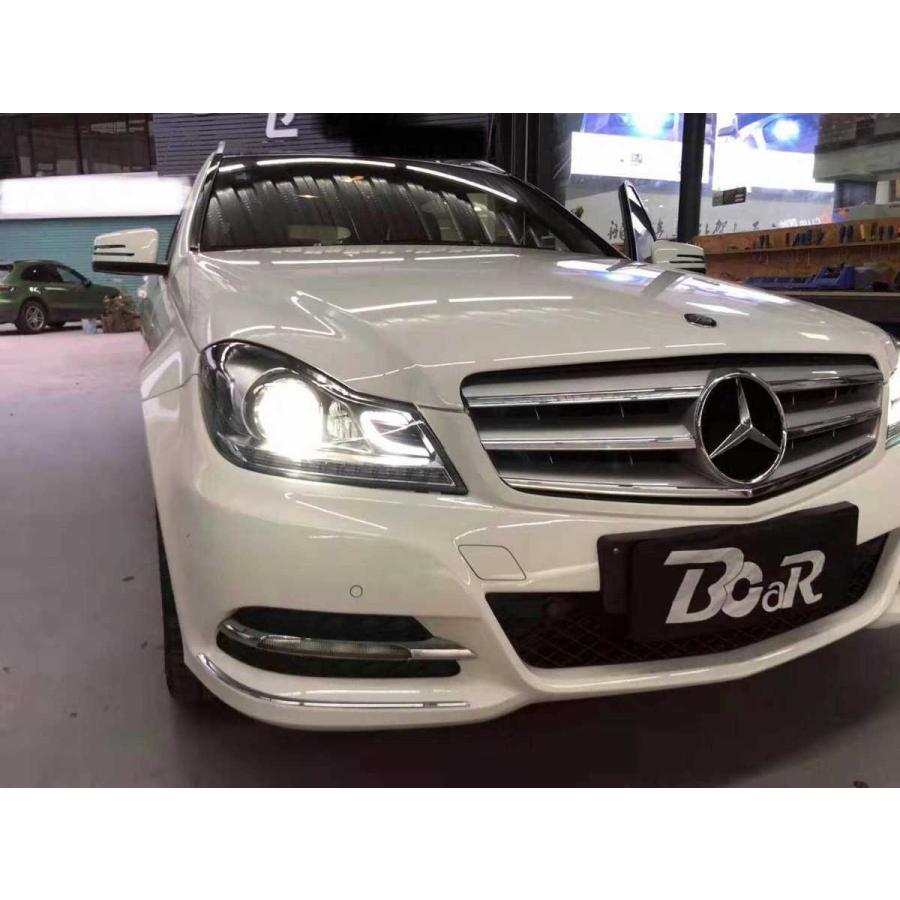 ベンツ　W204用　ヘッドライト（ブラック・LED) ヘッドライト 08-11ベンツW204 Cクラス黒プロジェクターヘッドライト