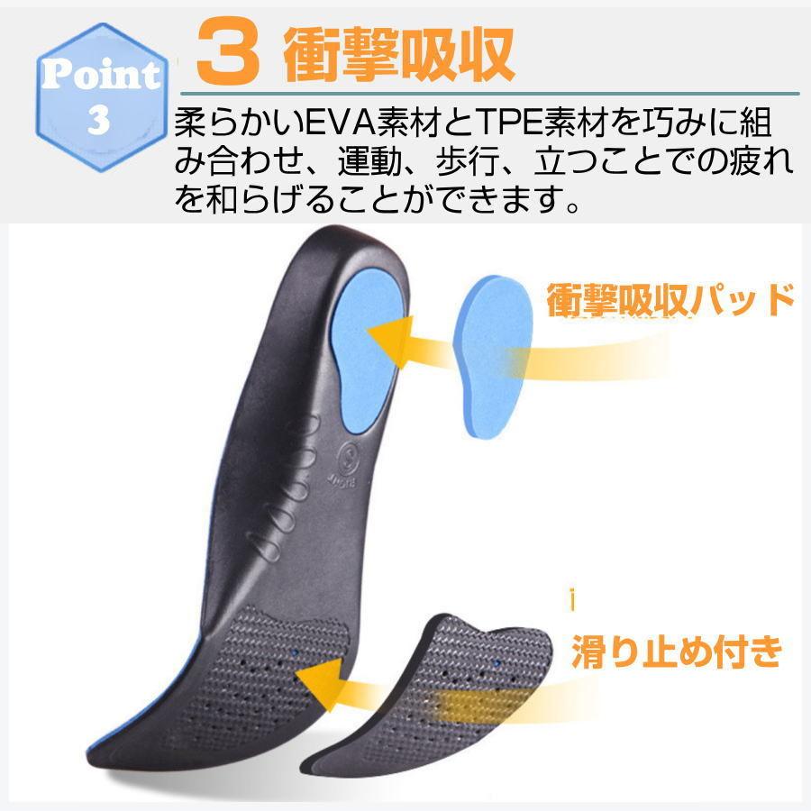 インソール 中敷き 扁平足 土踏まず アーチサポート 衝撃吸収 人体工学