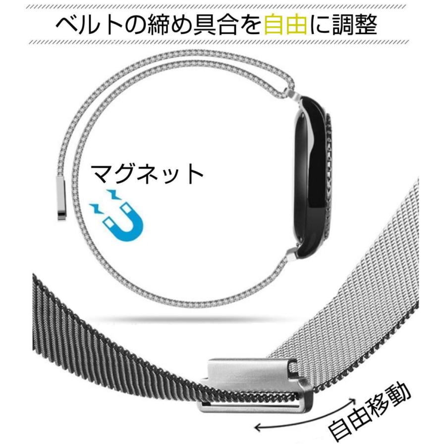 スマートウォッチ ベルト22mm 20mm 18mm 時計バンド ステンレス  バネ棒4本付き メッシュ ブラック マグネット式 工具不要｜makotoshouten｜05