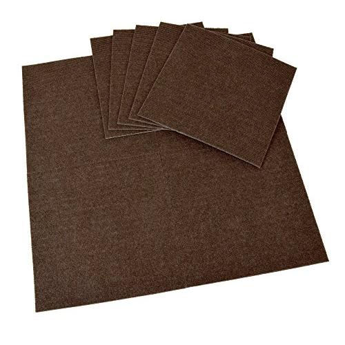ワタナベ工業 国産タイルカーペット 吸着ぴたマット ループ 9枚組 30X30cm ブラウン | 