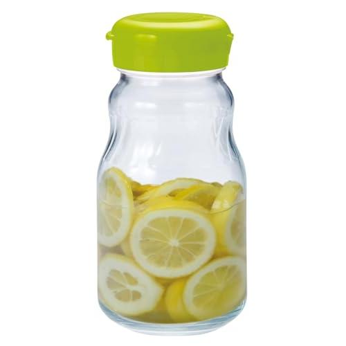 東洋佐々木ガラス 漬け上手 フルーツシロップびん ポット オリーブグリーン 930ml 日本製 ガラス瓶 保存容器 保存瓶 梅びん 果実酒瓶 梅 | 