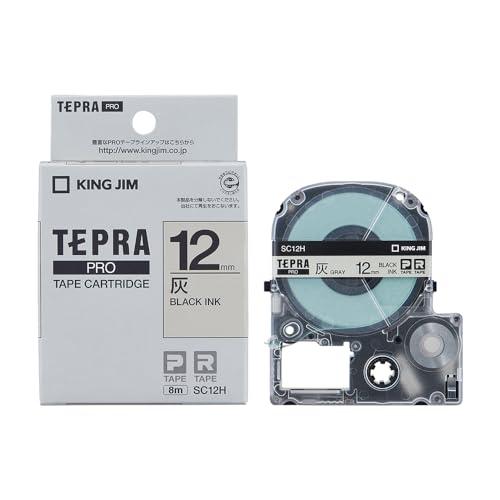 キングジム テープカートリッジ テプラPRO 12ｍｍ SC12H 灰ラベル | 