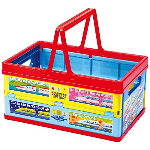 スケーター(Skater) 折りたたみ 収納ボックス おもちゃ箱 ハンドル付き 積み重ねバスケット プラレール 38x25x19.5cm BWO | 