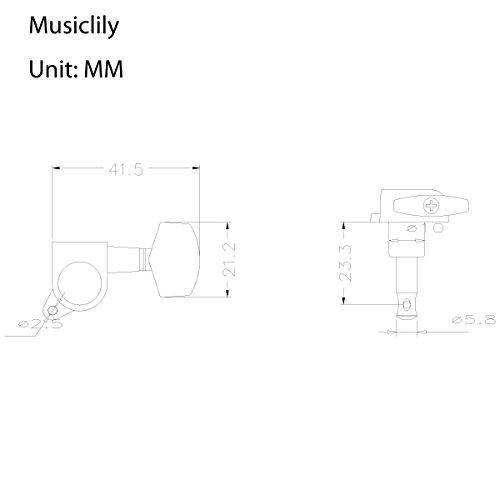 Musiclily 3対3 ギター用ペグ エレキギター/アコースティックギター用、クローム｜makotoya1259｜04