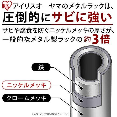 アイリスオーヤマ ラック メタルラック本体 4段 キャスター付き 防サビ加工 ポール径19mm 幅80×奥行35×高さ149cm メタルシェルフ｜makotoya1259｜04