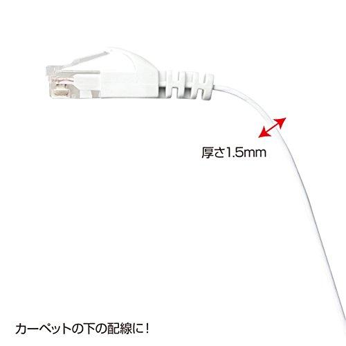 サンワサプライ LANケーブル CAT6 フラットタイプ 1Gbps/250MHz ギガビット イーサネットケーブル RJ45コネクタ ツメ折れ｜makotoya1259｜03