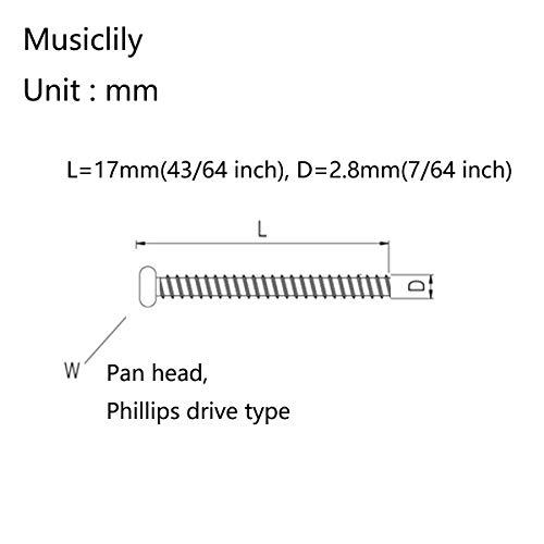 Musiclily Basic 2.8x17mm金属 ミリ規格 スレッド シングルピックアップビス ストラト/テレキャスターエレキギター用 PU｜makotoya1259｜02