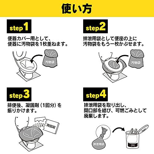 アイリスオーヤマ 渋滞時のいざという時、地震で水道が使えない時のための簡易トイレ 携帯トイレ 100回分 災害用 非常用 小分け 10年保存 N｜makotoya1259｜04