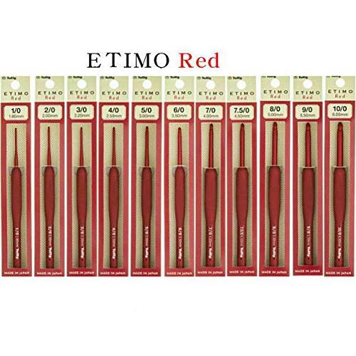 かぎ針 『ETIMO Red(エティモレッド) クッショングリップ付きかぎ針 5/0号 』 Tulip チューリップ レッド TED050｜makotoya1259｜02