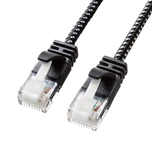 サンワサプライ CAT6A細径メッシュLANケーブル (3m) 10Gbps/500MHz RJ45 ツメ折れ防止 ブラック&ホワイト KB-T｜makotoya1259｜03