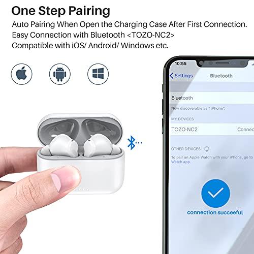 TOZO NC2 ハイブリッドアクティブノイズキャンセリングワイヤレスイヤフォン、アクティブノイズキャンセルインイヤー検出ヘッドホン、IPX6防｜makotoya1259｜05