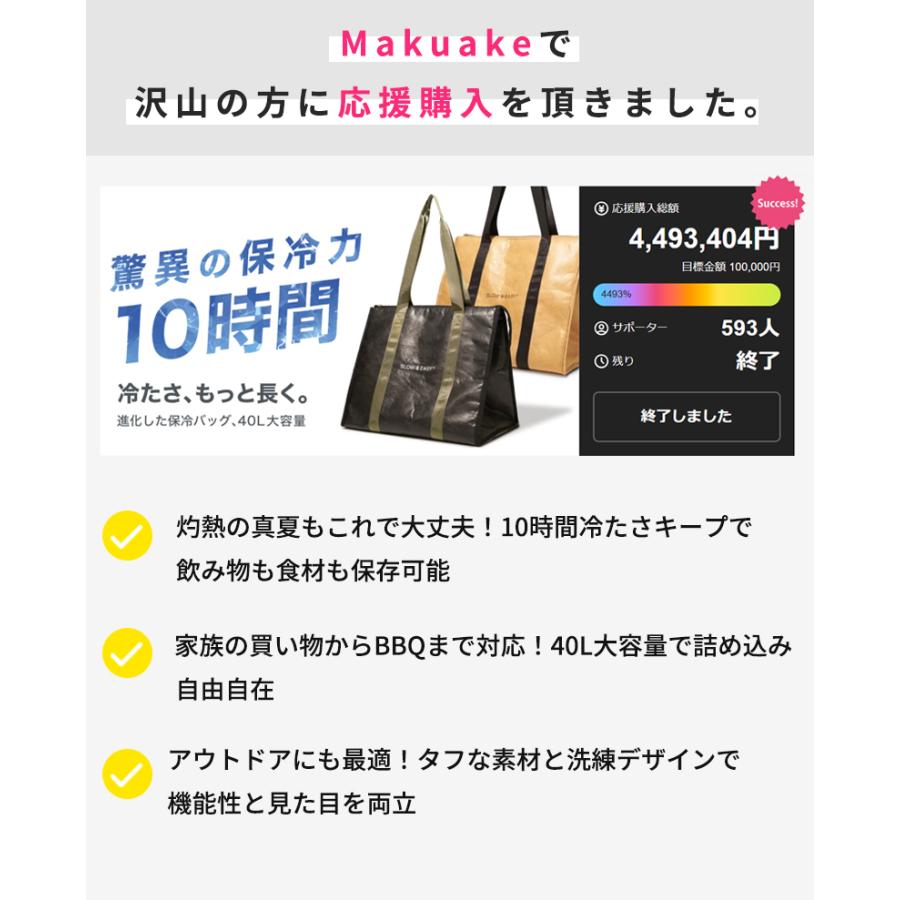Makuake公式 冷たいが続く、10時間保冷で真夏でも信頼できる大容量アウトドア保冷バッグ CoolBag GRAND 40L キャンプ 旅行 自立 コンパクト マクアケ |  | 03