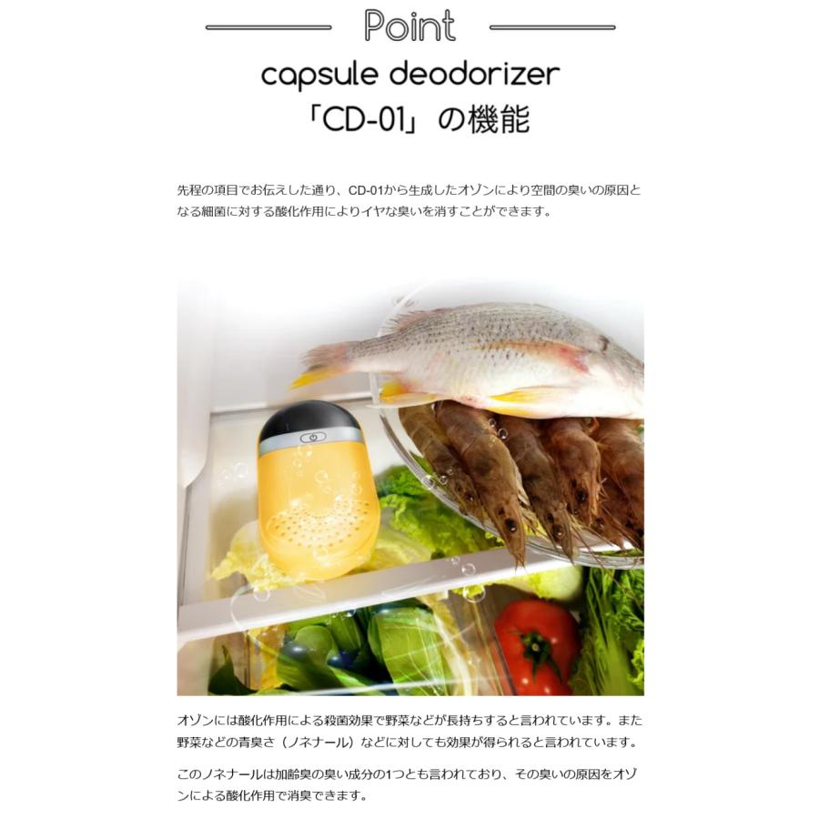 Makuake公式 充電式手のひらサイズの消臭機 capsule deodorizer「CD-01