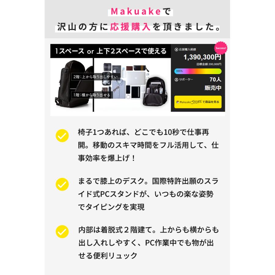 Makuake公式 10秒で膝上デスク。移動中の快適なパソコン操作を実現する