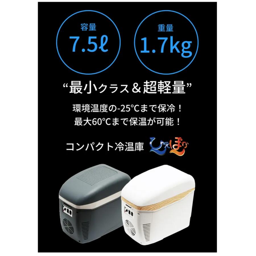 Makuake公式 最小を追求した 車内や自宅で-25℃〜60℃の保冷保温 コンパクト冷温庫ひえぽか 保温 保冷 超軽量 コンパクト アウトドア 持ち運び マクアケの画像