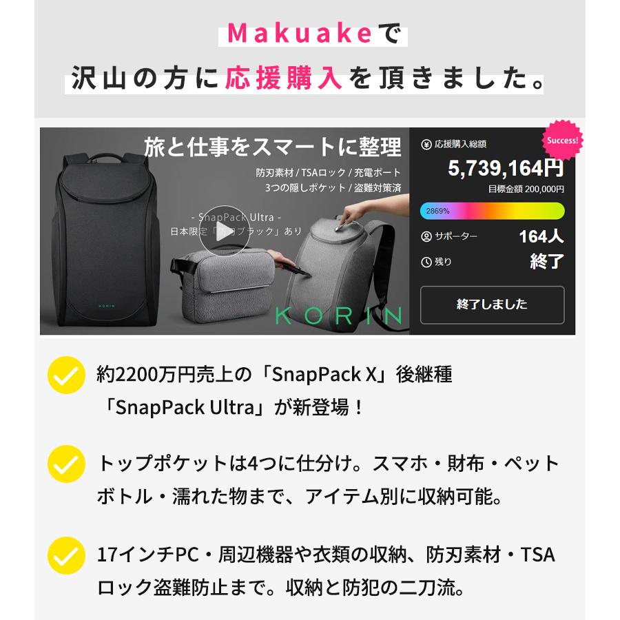 Makuake公式 出張も旅行もこれひとつで。1〜2泊分を整理整頓＆収納。防