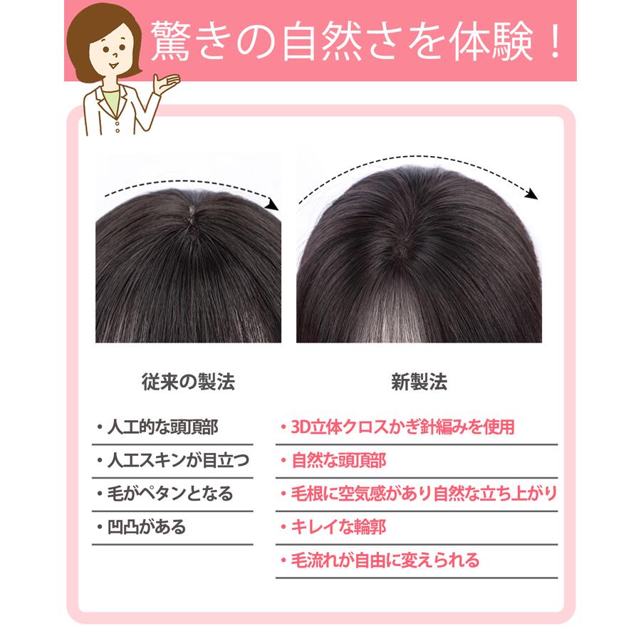TefuRe 部分ウィッグ 女性 人毛100% 黒 薄毛対策 頭頂部 生え際 TefuRe 部分ウィッグ 女性 人毛100% 黒 薄毛対策 頭頂部 生え際