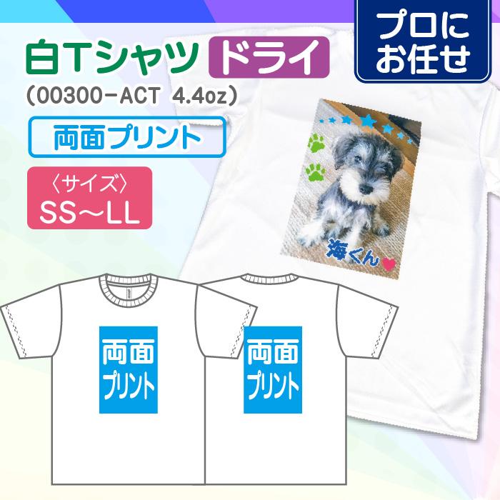 【プロにお任せ】オリジナル白Tシャツ（ドライ）　両面 | 