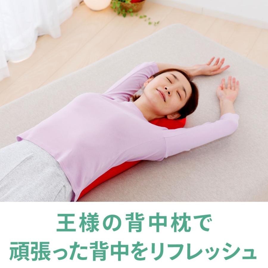 腰枕 腰痛 クッション ビーズ サポート 背当て 首 背中 ストレッチ 器具 背筋を伸ばすグッズ 背中のコリ 日本製 王様の背中枕 母の日 | 王様 | 20