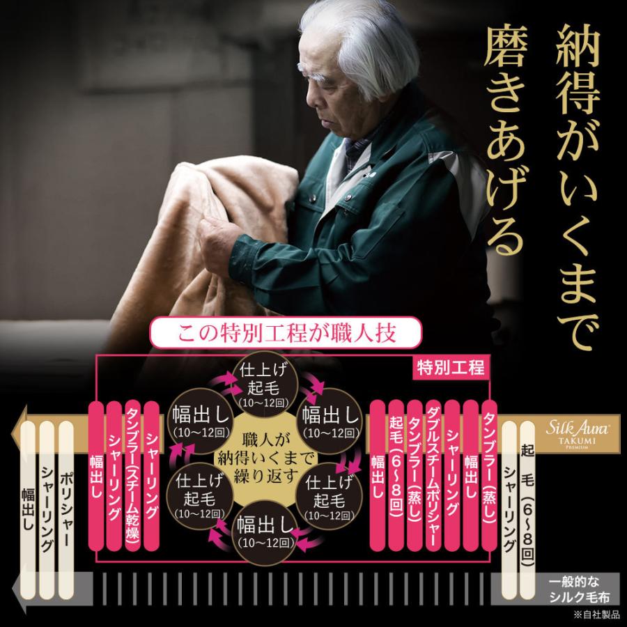 ディーブレス 毛布 Silk Aura 匠 PREMIUM 掛け毛布 ダブルサイズ 約